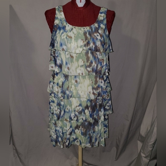 Connected Apparel Women's Tiered Sleeveless Dress Size 12 - Picture 1 of 8